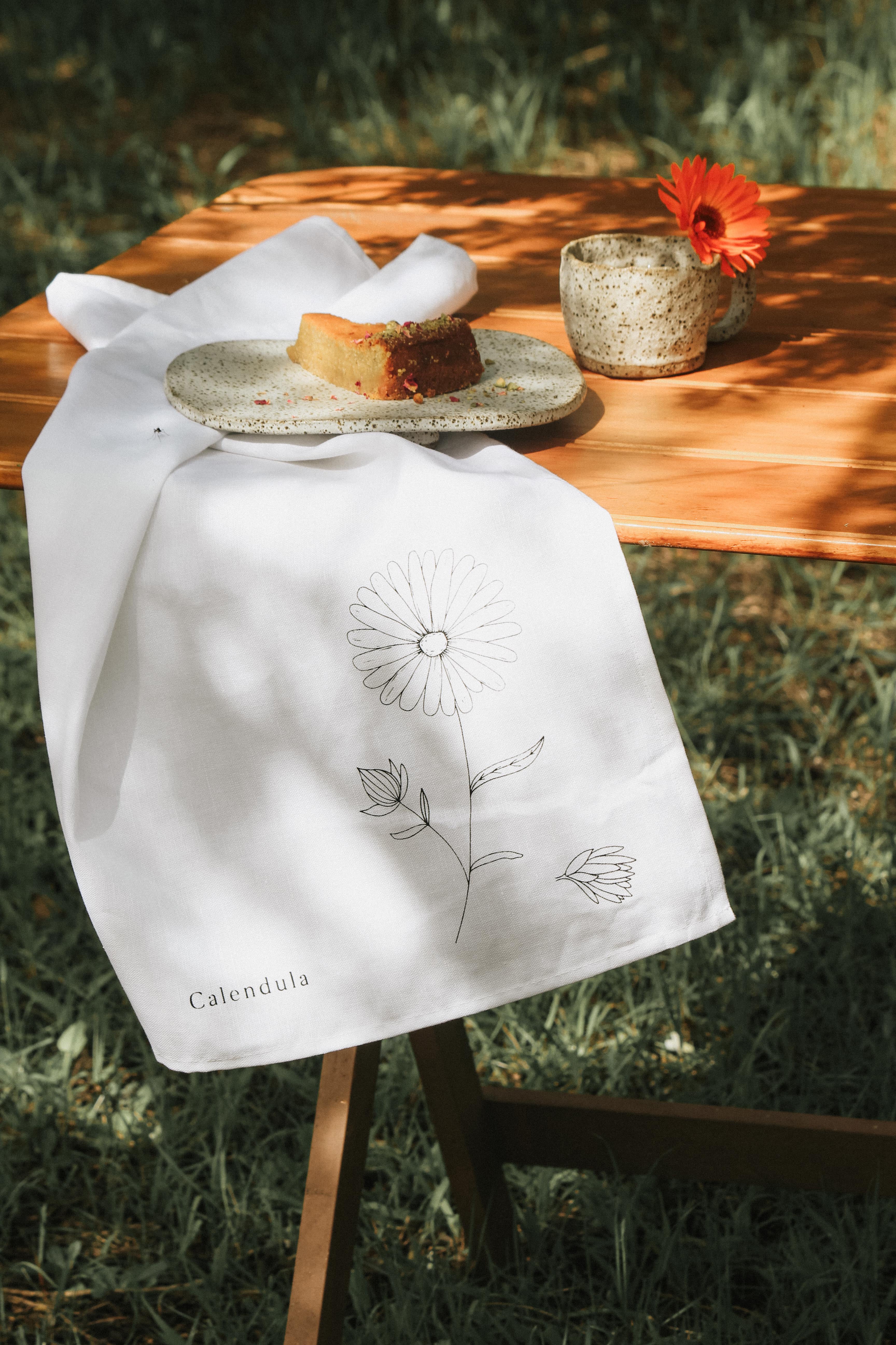 Calendula Tea Towel