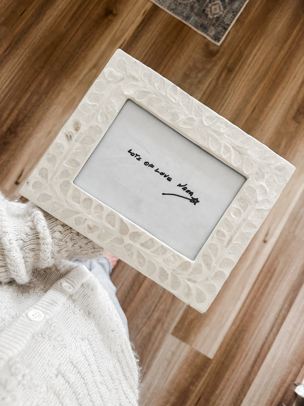 Custom embroidered handwritten note keepsake unframed
