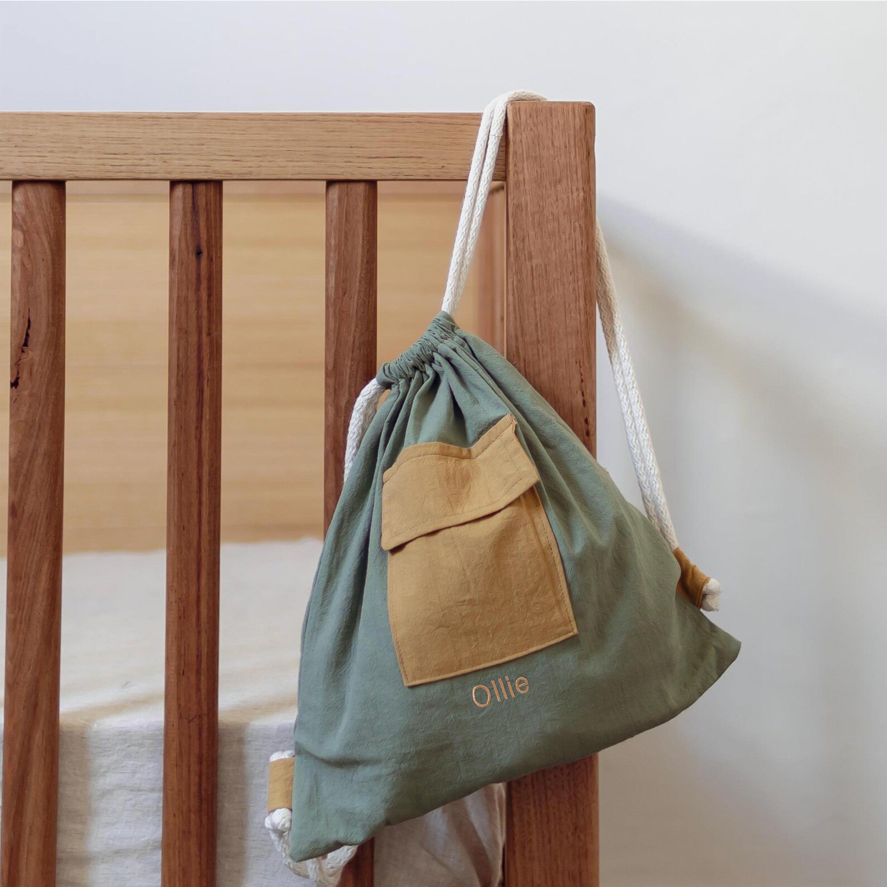 Personalised Drawstring Backpack - Back To Wood Kids Backpack