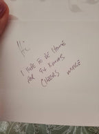 Embroidered handkerchief handwritten note keepsake