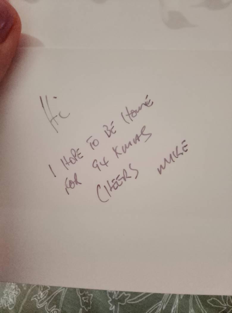 Embroidered handkerchief handwritten note keepsake