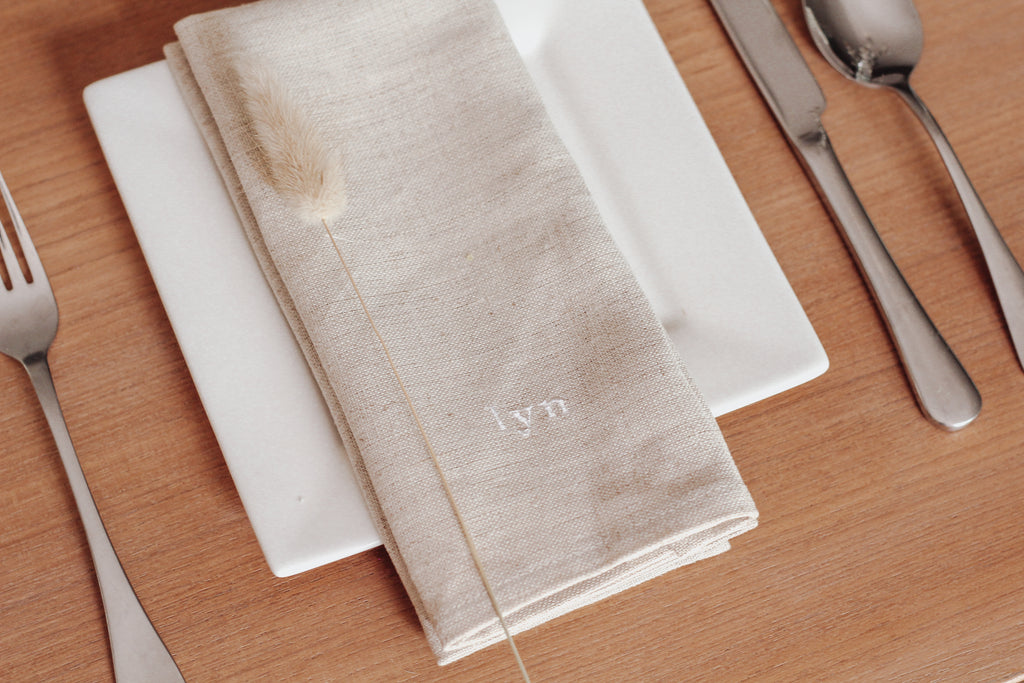Custom Name Embroidered Linen Napkin
