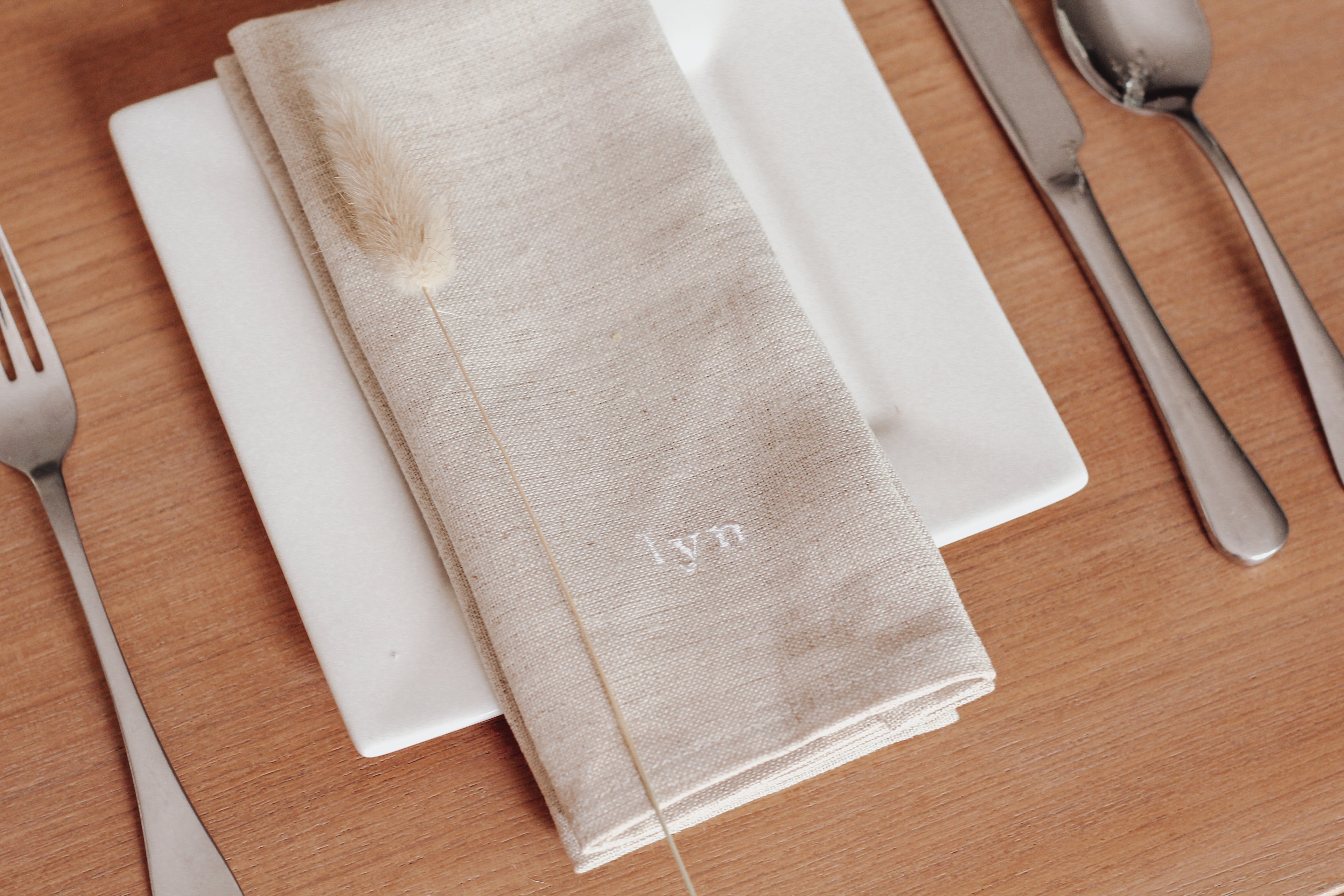 Custom Name Embroidered Linen Napkin