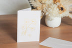 COSMOS Greeting Card - Linen Gold