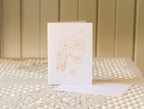COSMOS Greeting Card - Linen Gold