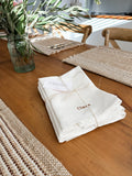Custom Family Embroidered Linen Napkin Set of 4