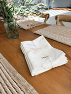 Custom Family Embroidered Linen Napkin Set of 4