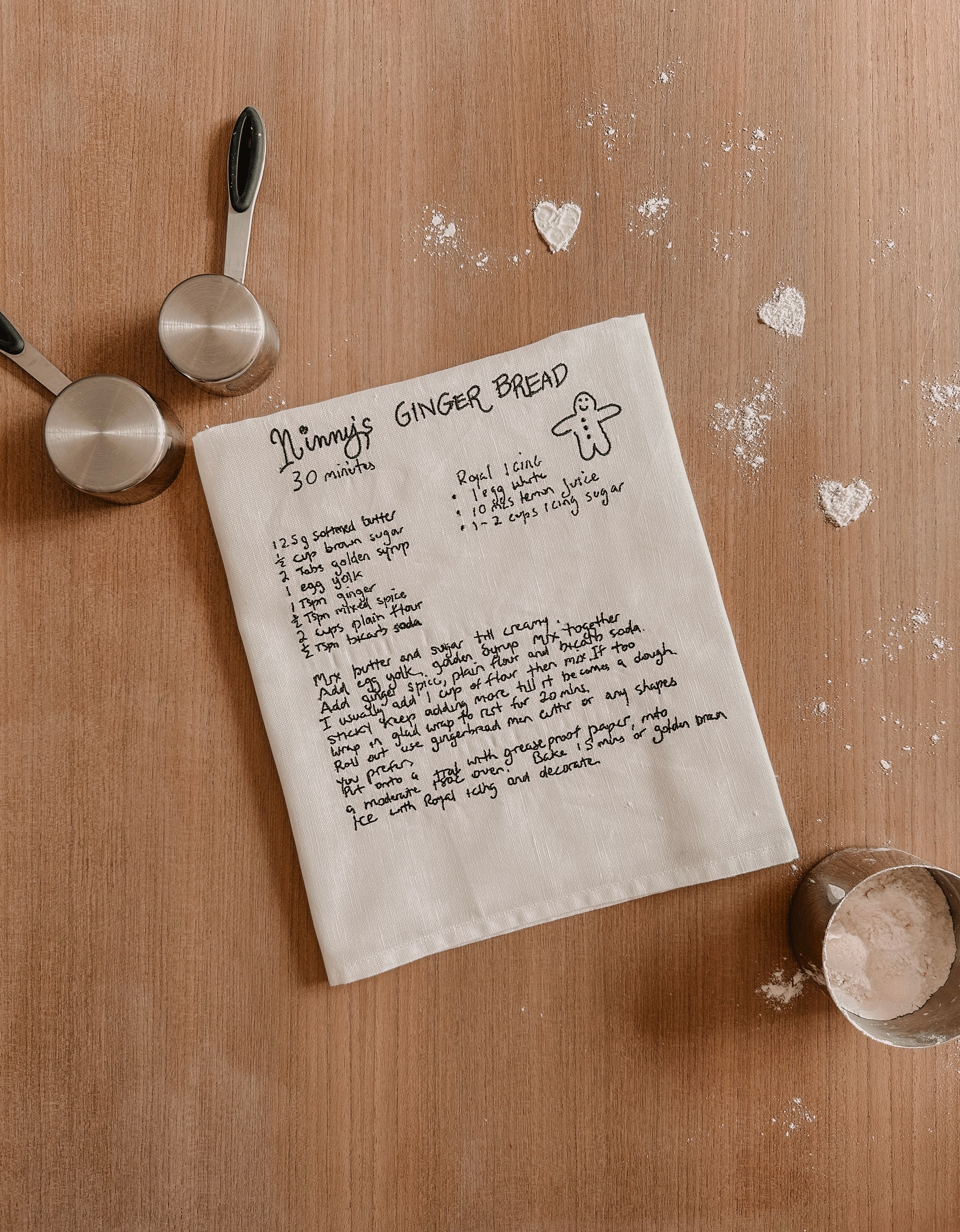 Custom Family Recipe Keepsake - Embroidered Linen Tea Towel