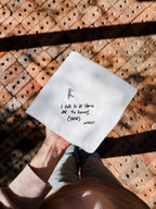 Embroidered handkerchief handwritten note keepsake