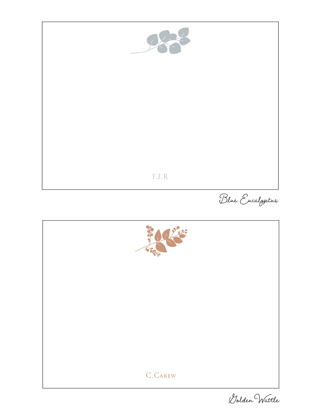 Personalised linen notecard set