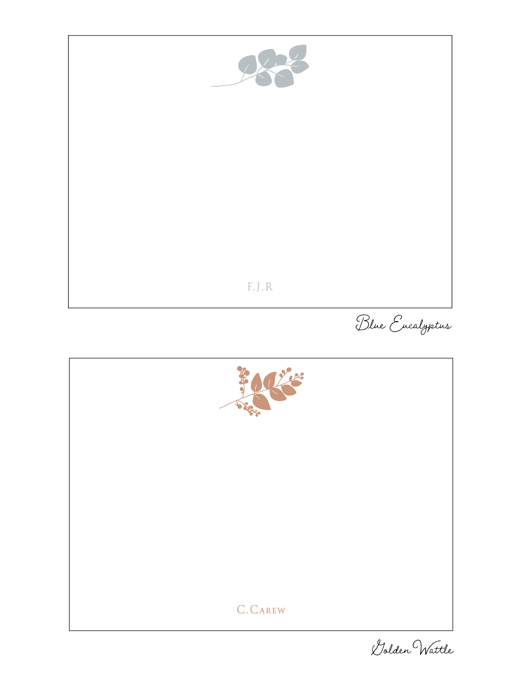 Personalised linen notecard set