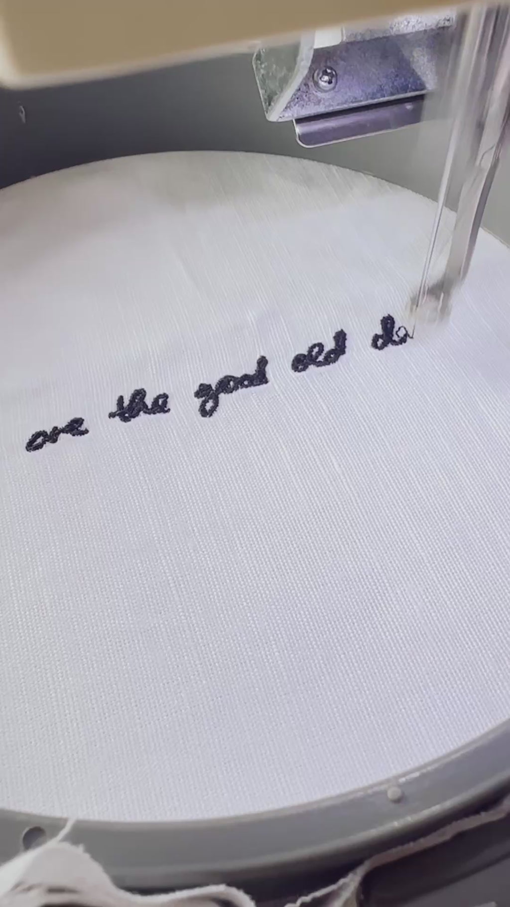 Custom embroidered handwritten note keepsake unframed